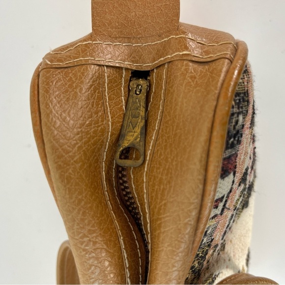 Vintage Knitting Needle Tapestry Style Bag Zip Top Handle - Picture 2 of 9